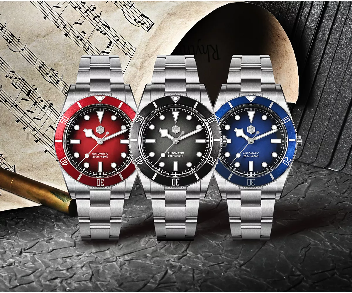 San Martin New SN0138-B2 37mm Gradient Dial ST2130 BB Diver Watch 20Bar Stainless Steel Automatic Mechanical watch Sapphire Luminous, manufacturer product photograph