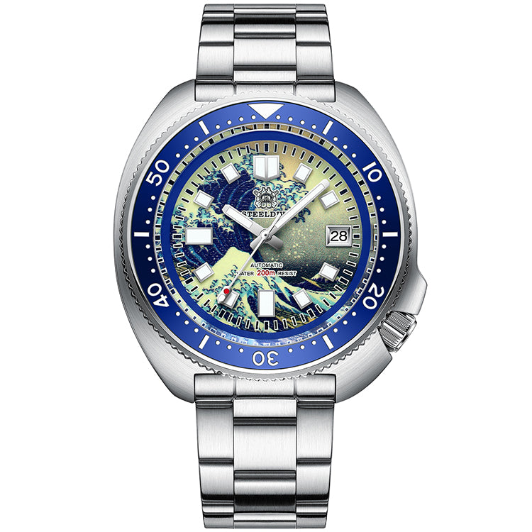 Steeldive SD1970 Great Wave Turtle Diver Watch, manufacturer product photograph